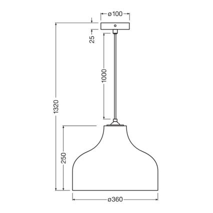 Ledvance - Lámpara colgante DECOR CARDBOARD 1xE27/15W/230V diá. 36 cm