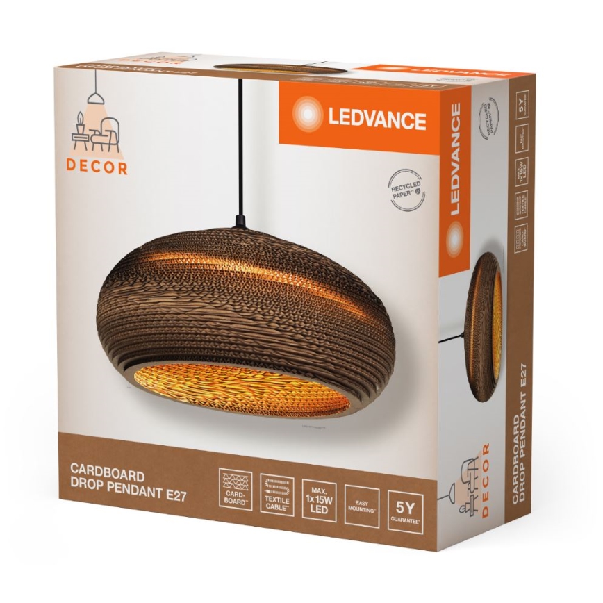 Ledvance - Lámpara colgante DECOR CARDBOARD 1xE27/15W/230V diá. 40 cm