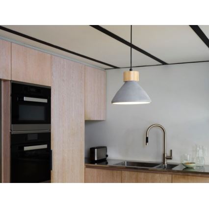 Ledvance - Lámpara colgante DECOR CONCRETE 1xE27/15W/230V diá. 22 cm concreto gris
