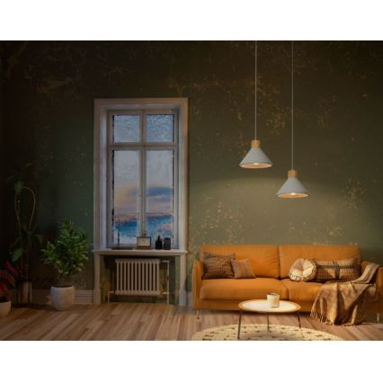 Ledvance - Lámpara colgante DECOR CONCRETE 1xE27/15W/230V diá. 22 cm concreto gris
