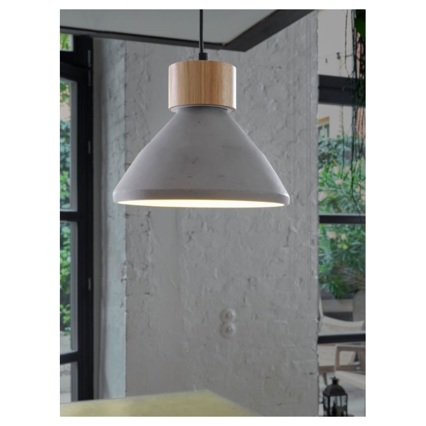 Ledvance - Lámpara colgante DECOR CONCRETE 1xE27/15W/230V diá. 22 cm concreto gris