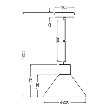 Ledvance - Lámpara colgante DECOR CONCRETE 1xE27/15W/230V diá. 22 cm concreto gris
