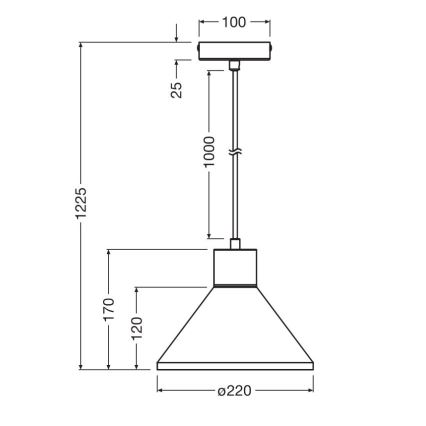 Ledvance - Lámpara colgante DECOR PLASTER 1xE27/25W/230V diá. 22 cm yeso blanco