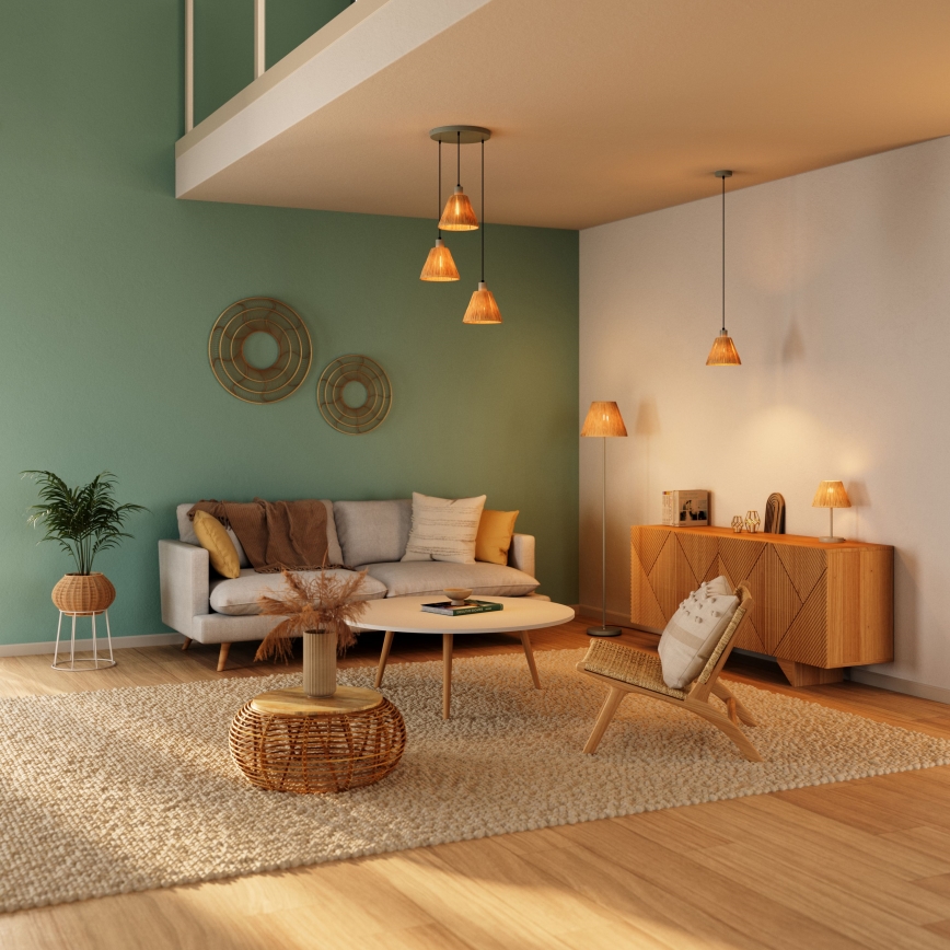 Ledvance - Lámpara colgante DECOR RAFFIA 1xE27/15W/230V rafia
