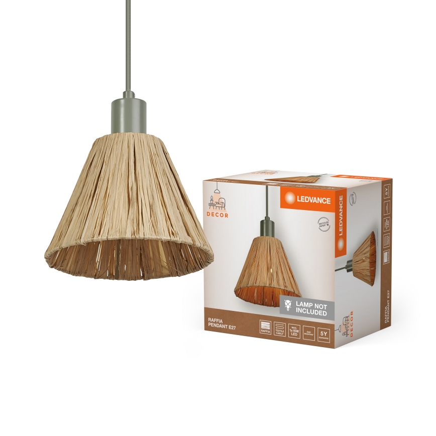 Ledvance - Lámpara colgante DECOR RAFFIA 1xE27/15W/230V rafia