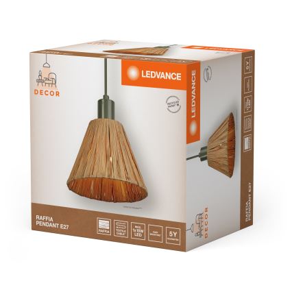 Ledvance - Lámpara colgante DECOR RAFFIA 1xE27/15W/230V rafia