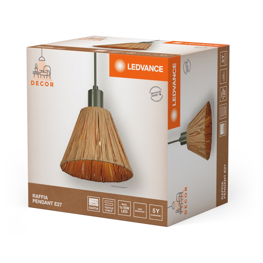 Ledvance - Lámpara colgante DECOR RAFFIA 1xE27/15W/230V rafia