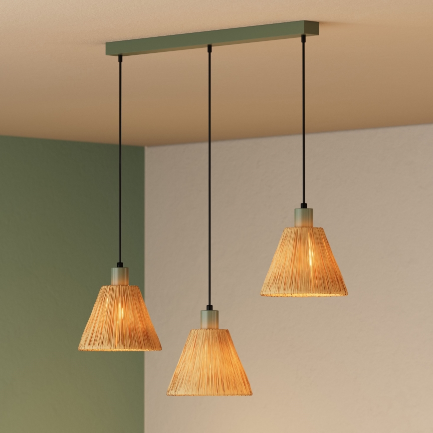 Ledvance - Lámpara colgante DECOR RAFFIA 3xE27/15W/230V rafia