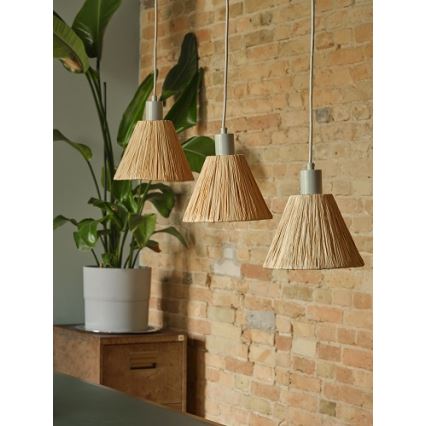 Ledvance - Lámpara colgante DECOR RAFFIA 3xE27/15W/230V rafia