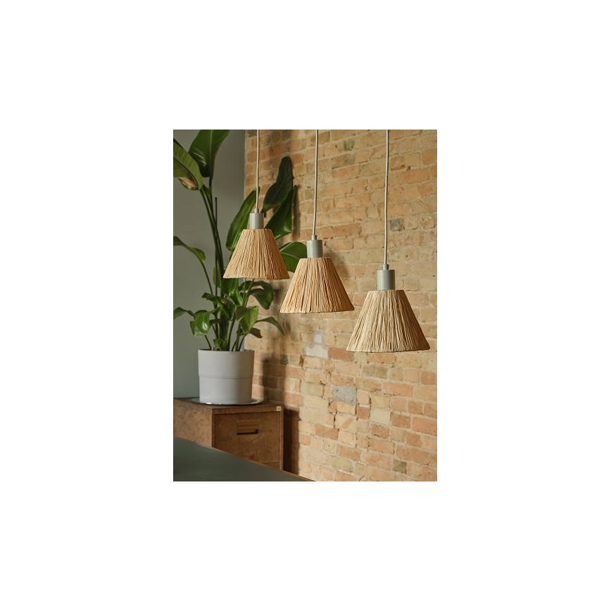 Ledvance - Lámpara colgante DECOR RAFFIA 3xE27/15W/230V rafia