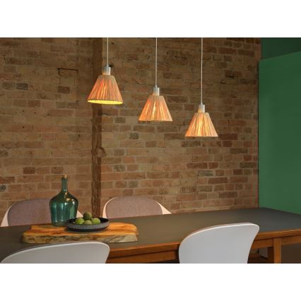 Ledvance - Lámpara colgante DECOR RAFFIA 3xE27/15W/230V rafia