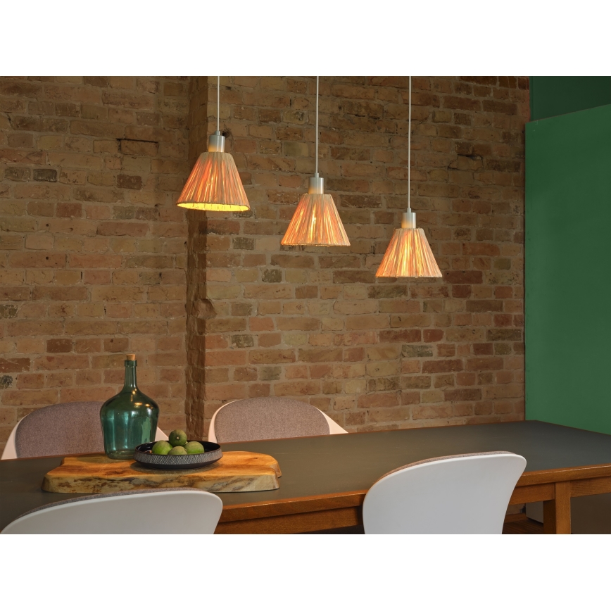 Ledvance - Lámpara colgante DECOR RAFFIA 3xE27/15W/230V rafia
