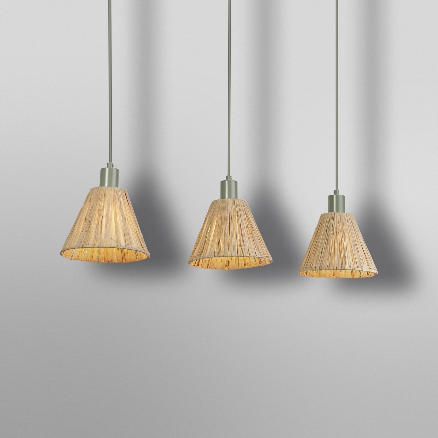 Ledvance - Lámpara colgante DECOR RAFFIA 3xE27/15W/230V rafia