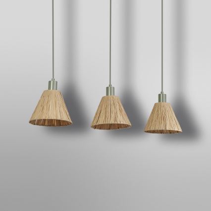 Ledvance - Lámpara colgante DECOR RAFFIA 3xE27/15W/230V rafia