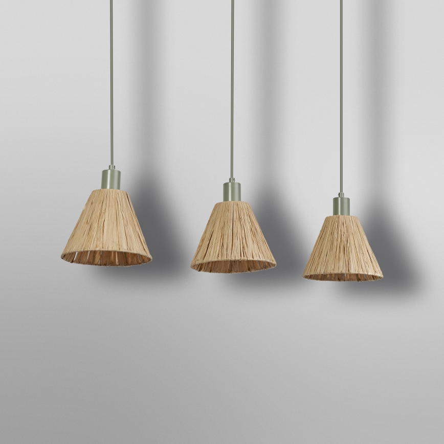Ledvance - Lámpara colgante DECOR RAFFIA 3xE27/15W/230V rafia