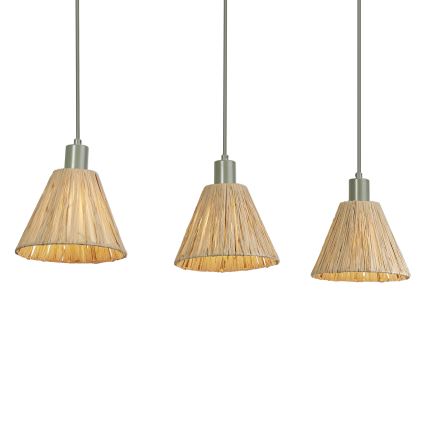 Ledvance - Lámpara colgante DECOR RAFFIA 3xE27/15W/230V rafia