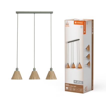 Ledvance - Lámpara colgante DECOR RAFFIA 3xE27/15W/230V rafia
