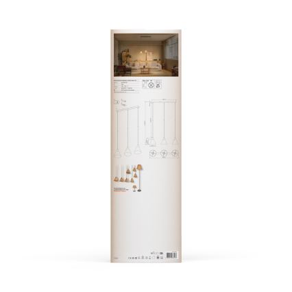 Ledvance - Lámpara colgante DECOR RAFFIA 3xE27/15W/230V rafia