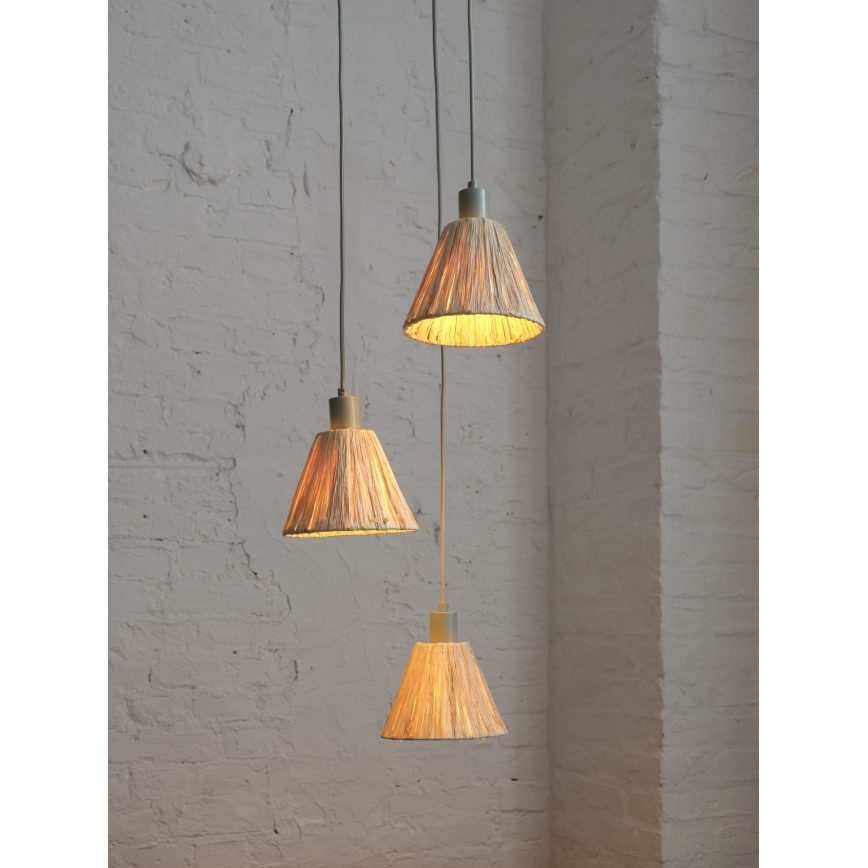 Ledvance - Lámpara colgante DECOR RAFFIA 3xE27/15W/230V rafia