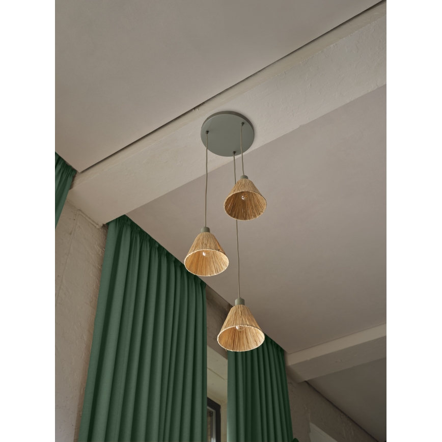 Ledvance - Lámpara colgante DECOR RAFFIA 3xE27/15W/230V rafia