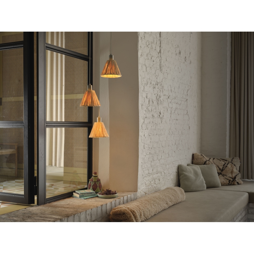 Ledvance - Lámpara colgante DECOR RAFFIA 3xE27/15W/230V rafia