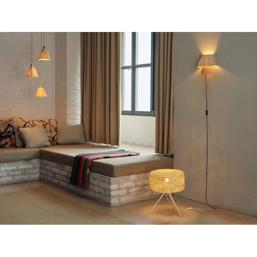 Ledvance - Lámpara colgante DECOR RAFFIA 3xE27/15W/230V rafia