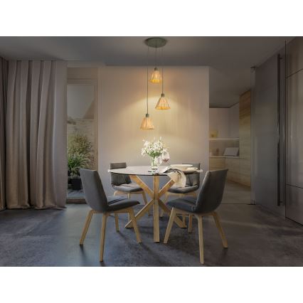 Ledvance - Lámpara colgante DECOR RAFFIA 3xE27/15W/230V rafia
