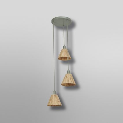 Ledvance - Lámpara colgante DECOR RAFFIA 3xE27/15W/230V rafia