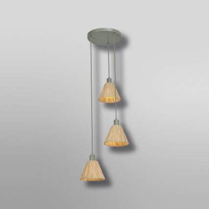 Ledvance - Lámpara colgante DECOR RAFFIA 3xE27/15W/230V rafia