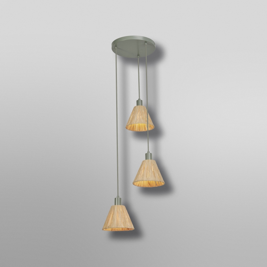 Ledvance - Lámpara colgante DECOR RAFFIA 3xE27/15W/230V rafia