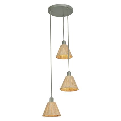 Ledvance - Lámpara colgante DECOR RAFFIA 3xE27/15W/230V rafia
