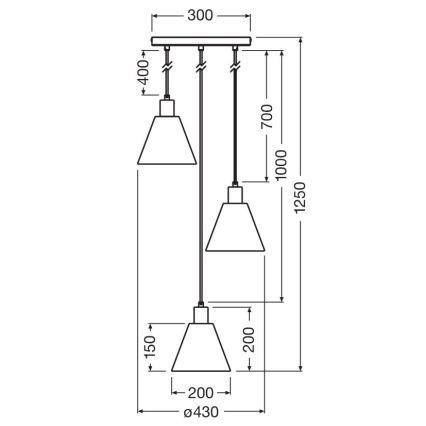 Ledvance - Lámpara colgante DECOR RAFFIA 3xE27/15W/230V rafia