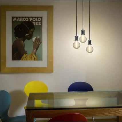 Ledvance - Lámpara colgante PENDULUM ROBBIN 1xE27/15W/230V cromo brillante