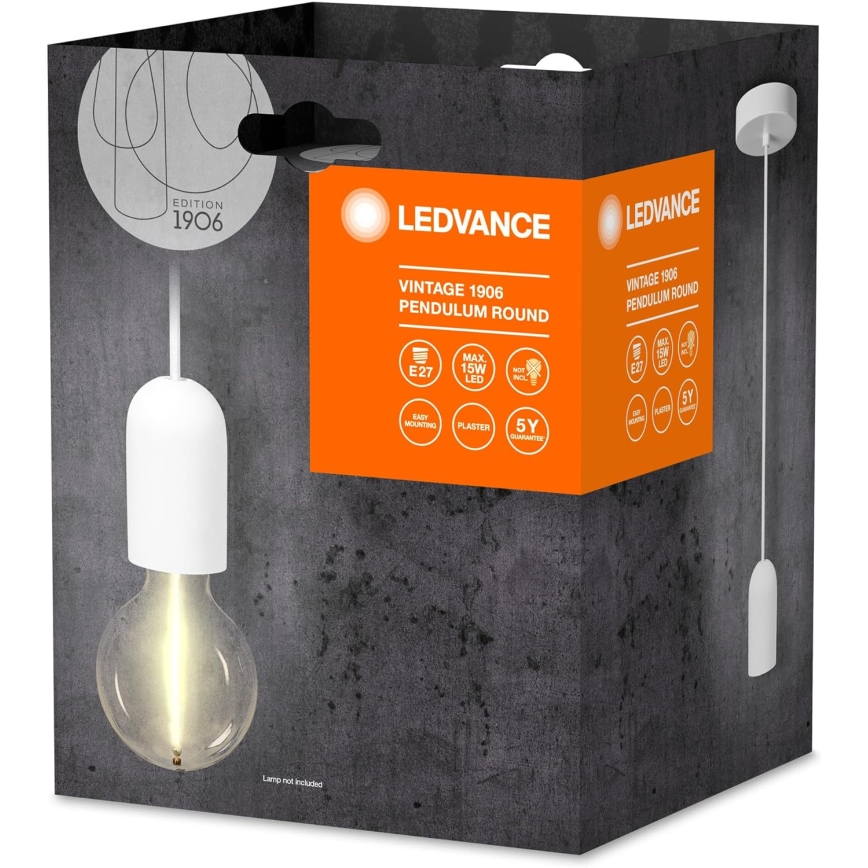 Ledvance - Lámpara colgante PENDULUM ROUND 1xE27/15W/230V blanco