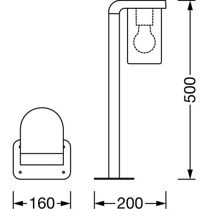 Ledvance - Lámpara de exterior CASCADE 1xE27/25W/230V IP44 50 cm