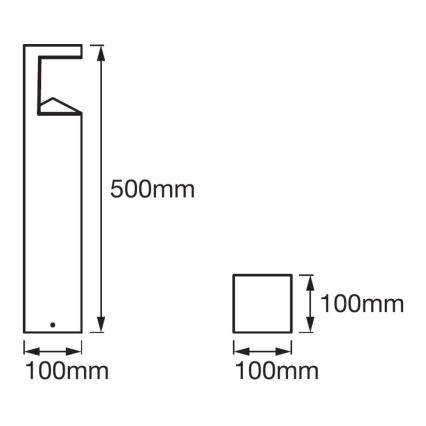 Ledvance - Lámpara de exterior LED  PYRAMID 1xLED/9W/230V IP44 50 cm