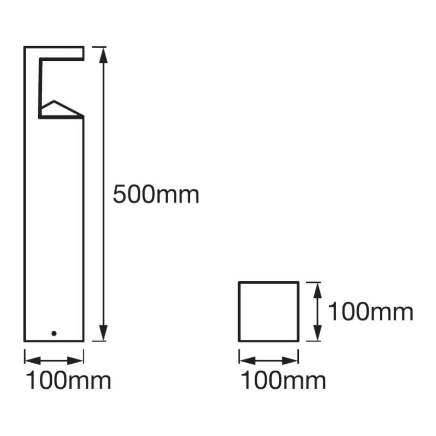 Ledvance - Lámpara de exterior LED  PYRAMID 1xLED/9W/230V IP44 50 cm