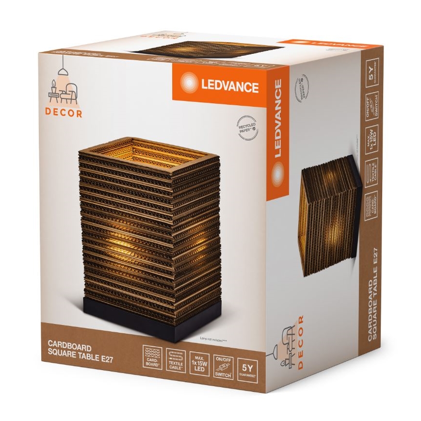 Ledvance - Lámpara de mesa DECOR CARDBOARD 1xE27/15W/230V 20x20 cm
