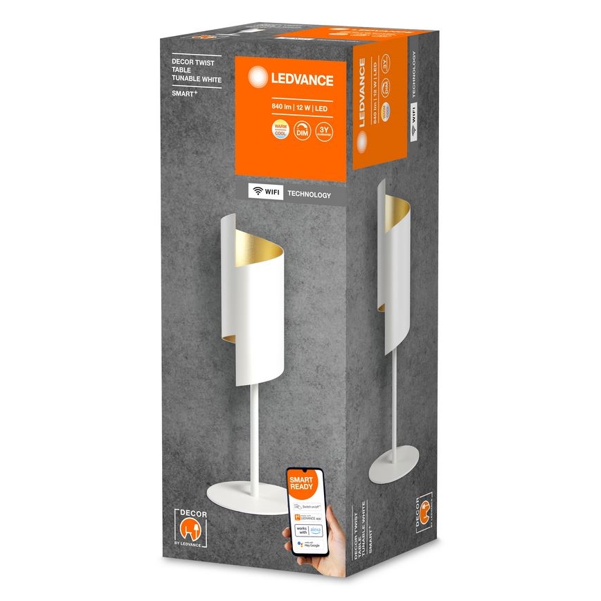 Ledvance - Lámpara de mesa LED regulable SMART+ DECOR TWIST LED/12W/230V 3000-6500K Wi-Fi blanco