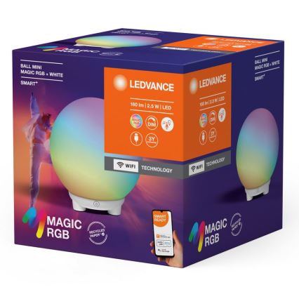 Ledvance - Lámpara de mesa LED RGBW regulable y recargable SMART+ MAGIC LED/2,5W/5V 2200-6500K Wi-Fi