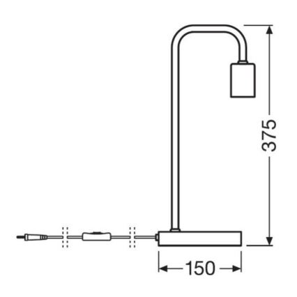 Ledvance - Lámpara de mesa PIPE 1xE27/40W/230V
