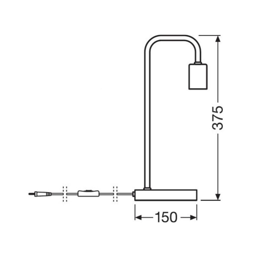 Ledvance - Lámpara de mesa PIPE 1xE27/40W/230V