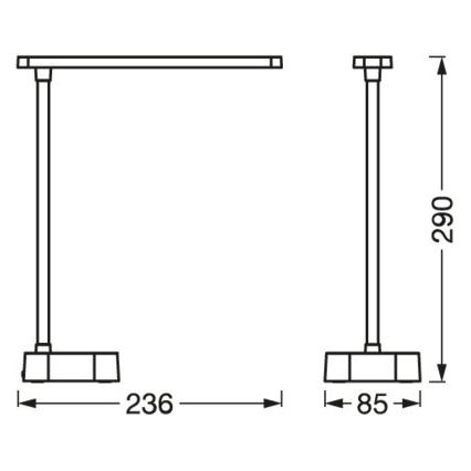 Ledvance - Lámpara de mesa regulable LED táctil PANAN LED/5,2W/5V 1200mAh