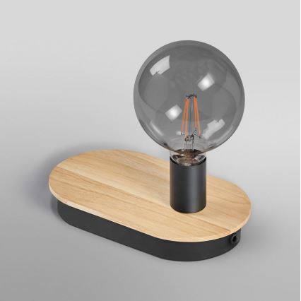 Ledvance - Lámpara de mesa táctil con conector USB DECOR WOOD 1xE27/8W/230V árbol del caucho