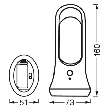 Ledvance - Lámpara de orientación LED con sensor MOBILE LED/0,7W/4xAAA