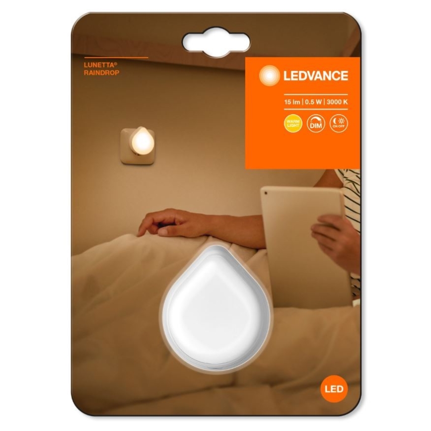 Ledvance - Lámpara de orientación LED regulable para enchufe LUNETTA LED/0,5W/230V