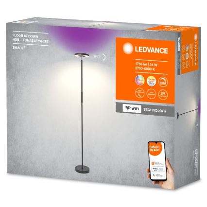 Ledvance - Lámpara de pie LED RGBW regulable SMART+ FLOOR LED/24W/230V 2700-5000K Wi-Fi