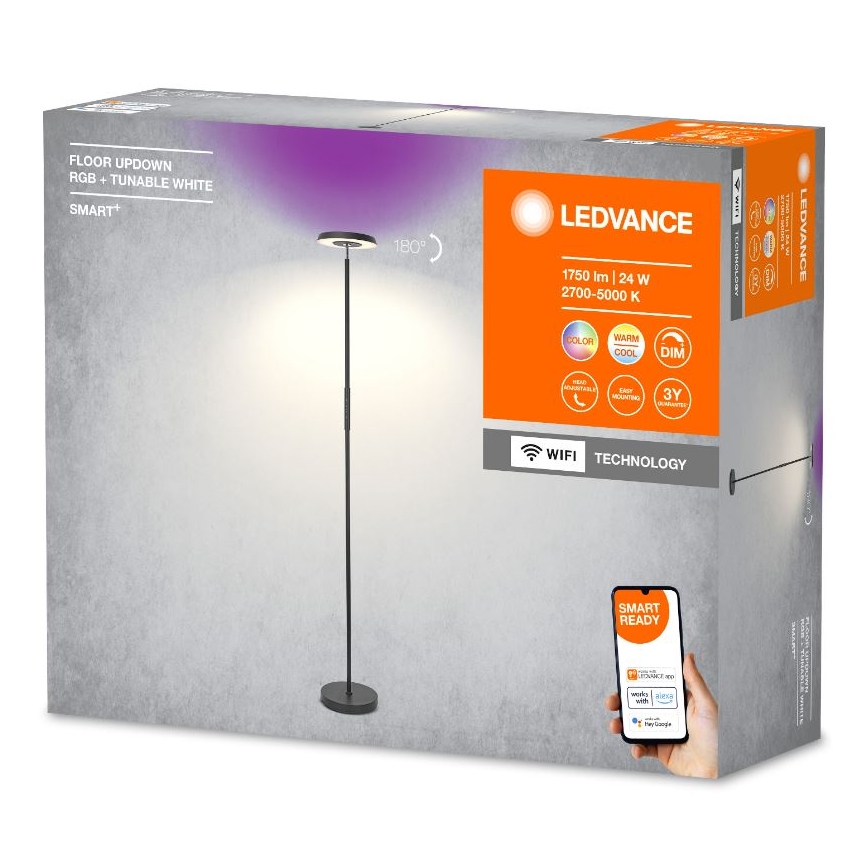 Ledvance - Lámpara de pie LED RGBW regulable SMART+ FLOOR LED/24W/230V 2700-5000K Wi-Fi