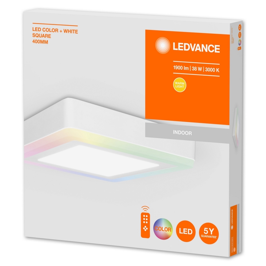 Ledvance - Lámpara de techo LED RGB regulable LED/38W/230V + mando a distancia