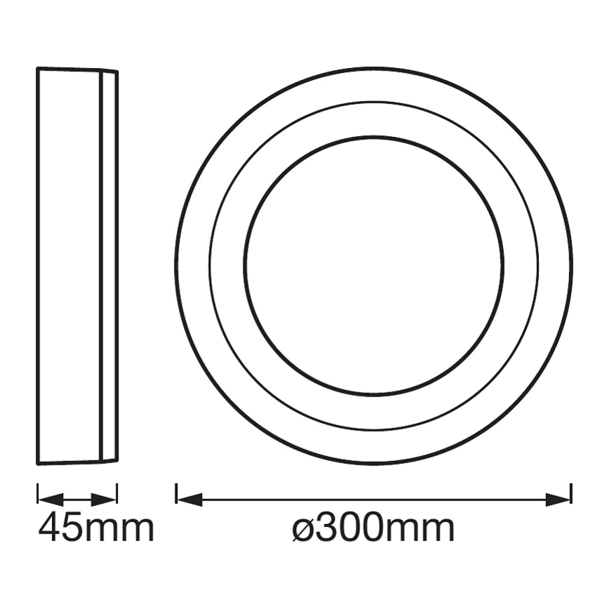 Ledvance - Lámpara de techo LED ROUND LED/18W/230V dia. 30 centimetros